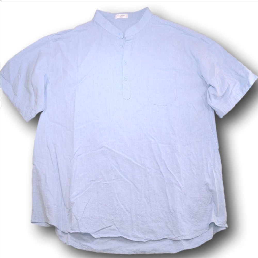 Men's COOFANDY Light Blue Casual Button Down Shirt 3XL